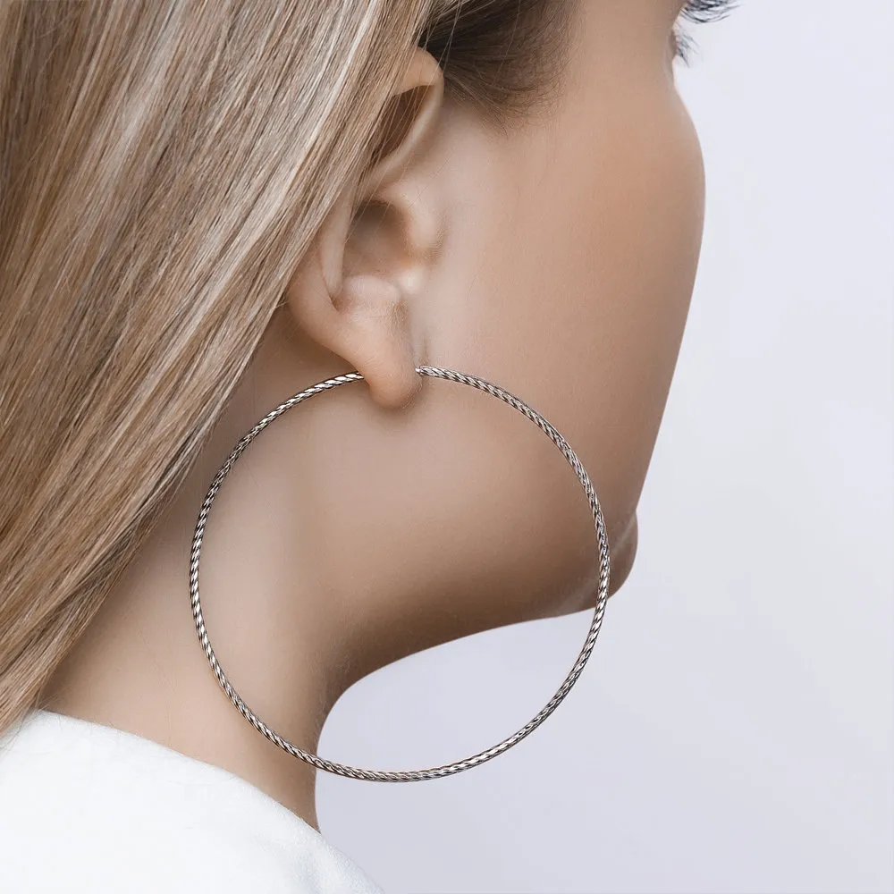 Серьги Конго из серебра без камней