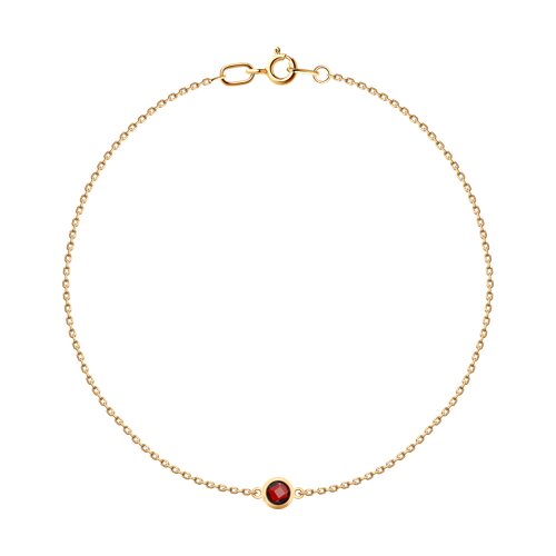 Brățară p/u Picior din aur roșu cu pietre Granat