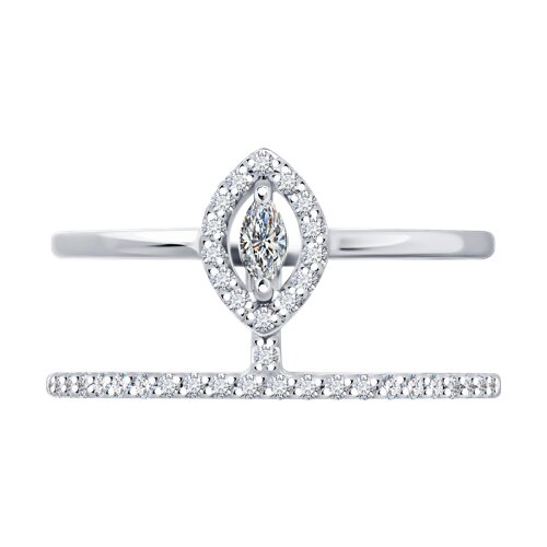 Inel din aur albcu pietre Diamant