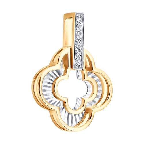 Подвеска из белого и красного золота с камнями Бриллиант