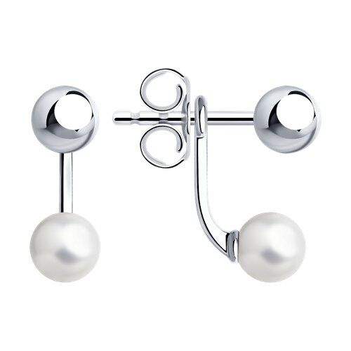 Cercei Pusete din argint  cu pietre Perla Imit.