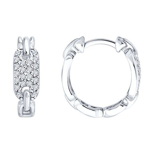 Серьги Конго из красного золота с камнями Бриллиант