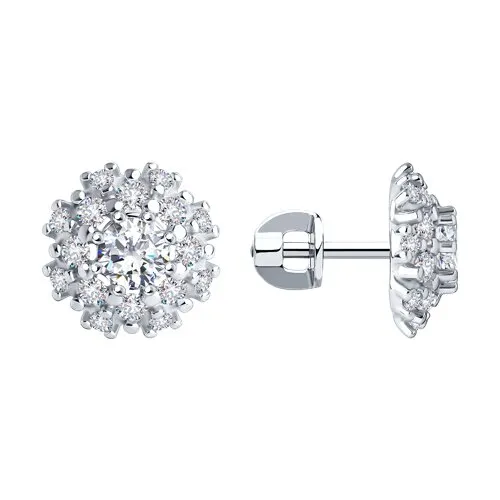 Cercei Pusete din argint cu Cubic Zirconia Incolor