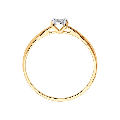 Inel din aur alb și roșu cu pietre Diamant