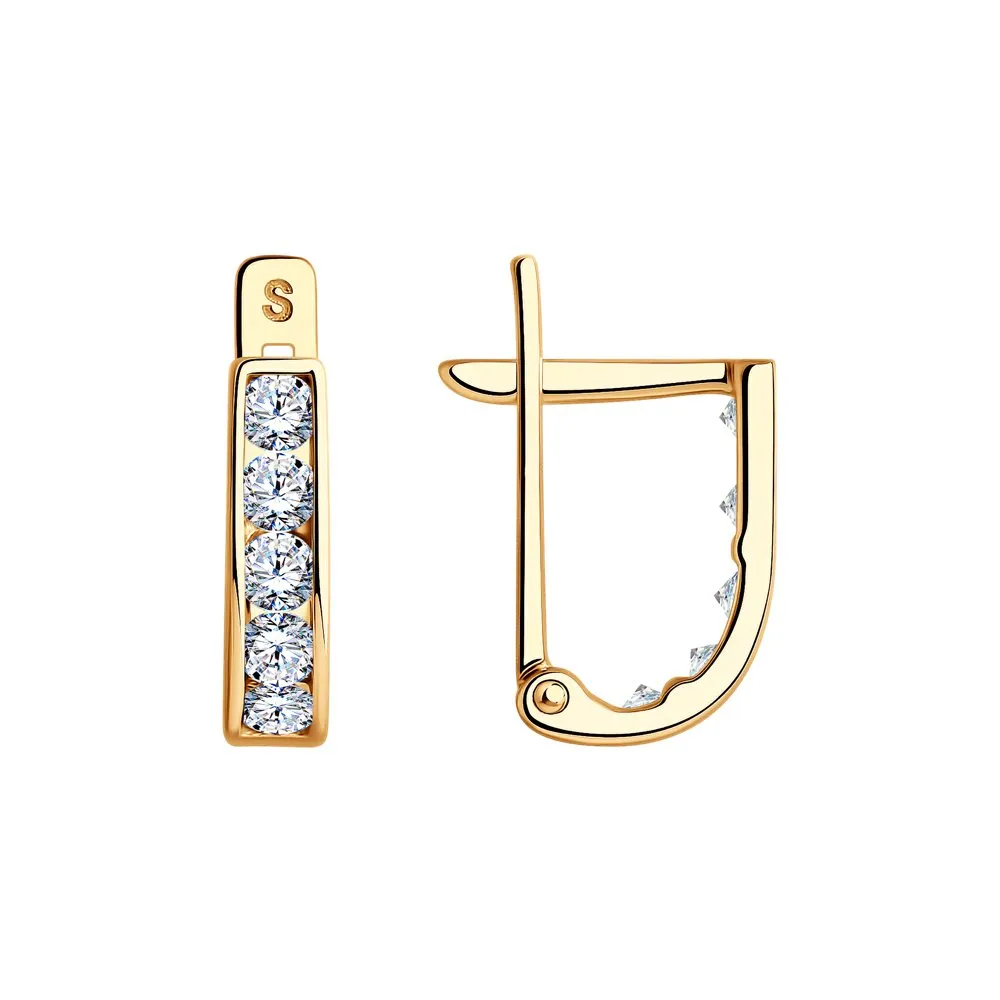Cercei p-u copii din aur roșu cu Cubic Zirconia Incolor