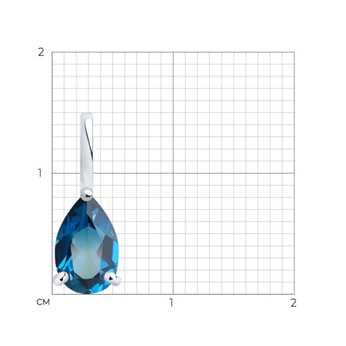 Pandantiv din aur alb cu pietre Topaz London