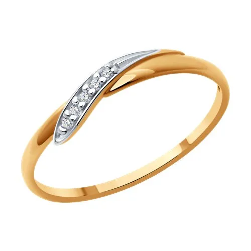 Inel din aur roșu cu Cubic Zirconia Incolor