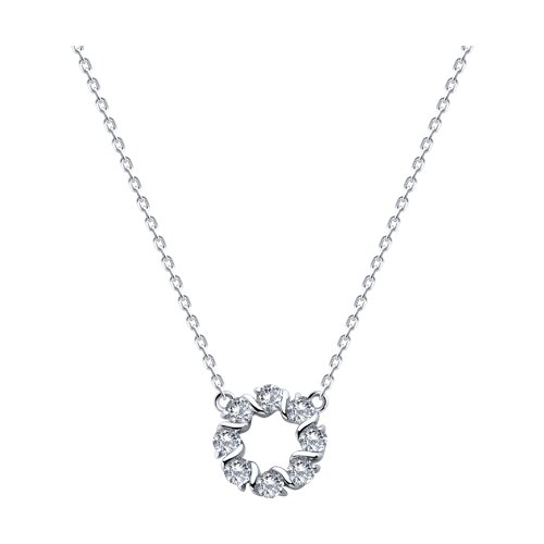 Colier din argint  cu pietre Cubic Zirconia Incolor