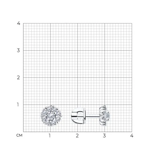Cercei Pusete din argint cu Cubic Zirconia Incolor