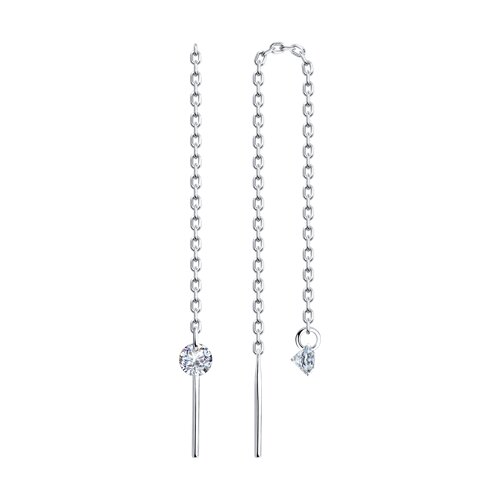 Cercei Lanț din argint  cu pietre Cubic Zirconia Incolor