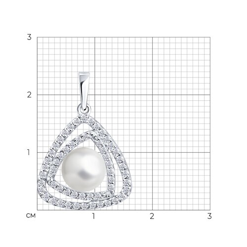 Pandantiv din aur roșu cu pietre Cubic Zirconia Incolor, Perla Albă