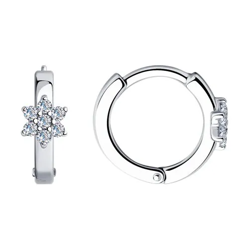 Cercei Creole din argint cu Cubic Zirconia Incolor