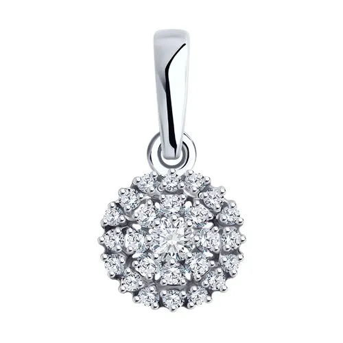 Pandantiv din aur alb cu Cubic Zirconia Incolor