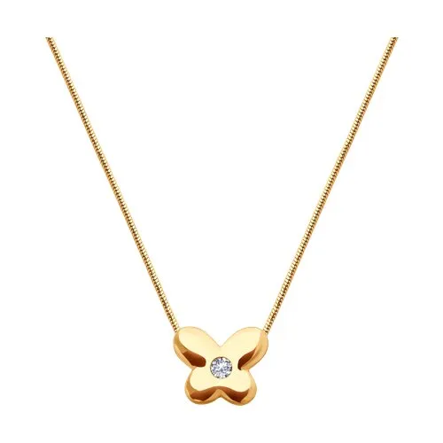Colier din aur roșu cu Cubic Zirconia Incolor