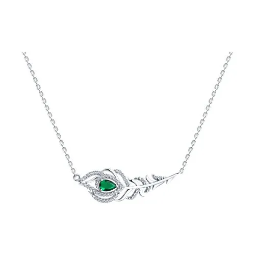 Colier din argint cu Cubic Zirconia Incolor, Cubic Zirconia Verde