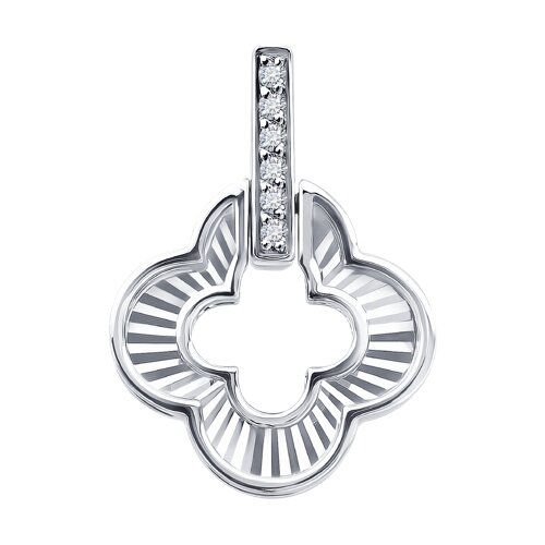 Подвеска из белого золота с камнями Бриллиант