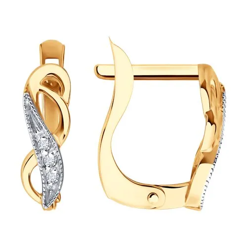 Cercei din aur roșu cu Cubic Zirconia Incolor