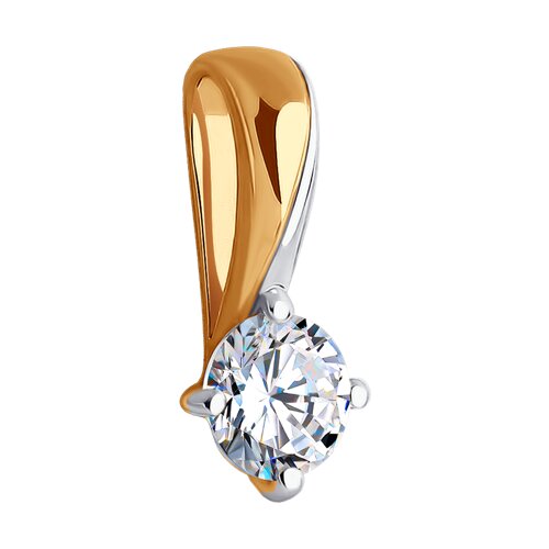 Pandantiv din aur roșu cu pietre Cubic Zirconia Incolor