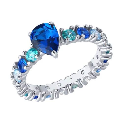 Inel din argint  cu pietre Cubic Zirconia Colorat