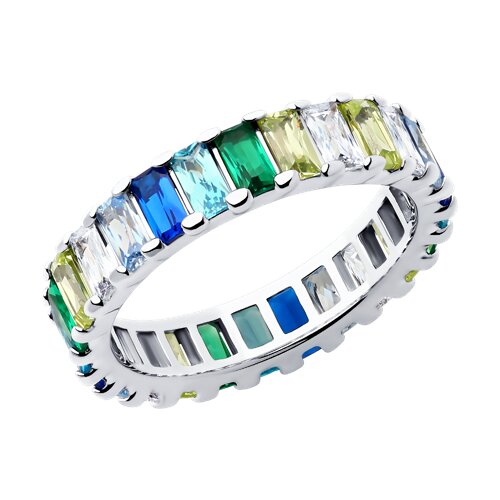 Inel din argint  cu pietre Cubic Zirconia Colorat
