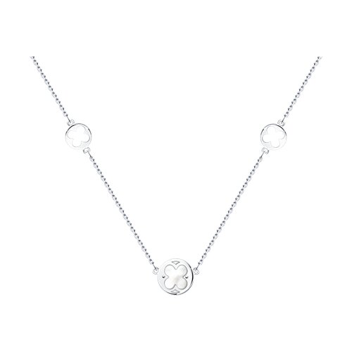 Колье из серебра с камнями Перламутр белый