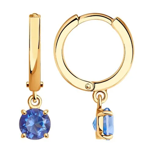 Cercei Creole din aur roșu cu Topaz London sital