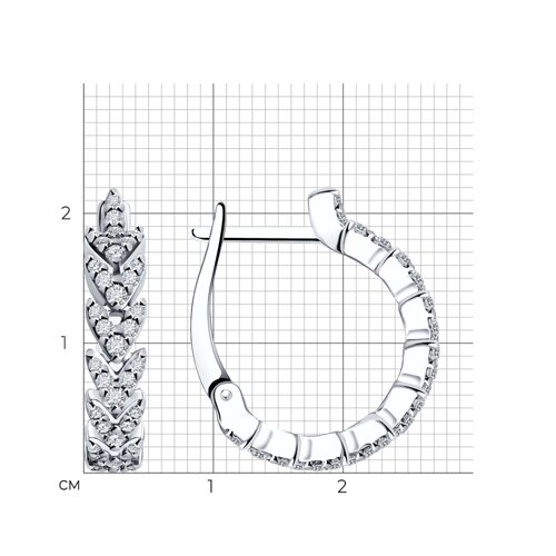 Cercei din argint  cu pietre Cubic Zirconia Incolor