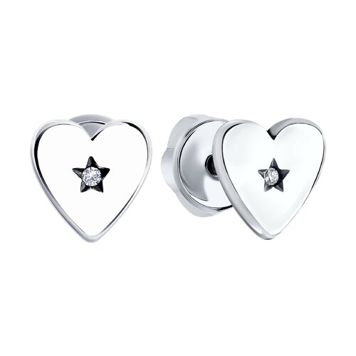 Cercei Pusete din argint  cu pietre Cubic Zirconia Incolor