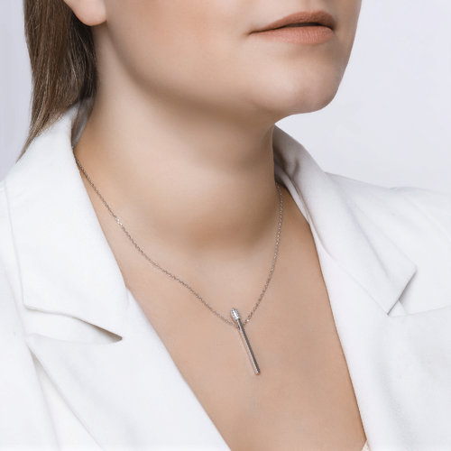 Colier din argint  cu pietre Cubic Zirconia Incolor