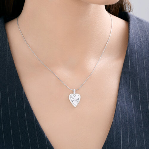 Pandantiv din argint  cu pietre Cubic Zirconia Incolor