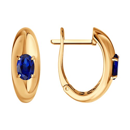 Cercei din aur roșu cu pietre Safir