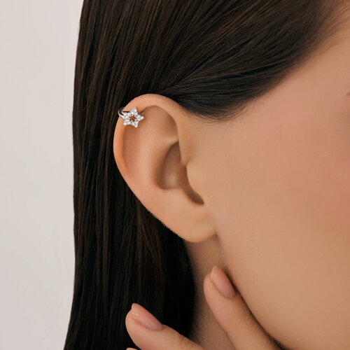 Cercel din argint  cu pietre Cubic Zirconia Incolor
