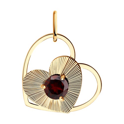 Подвеска из красного золота с камнями Гранат
