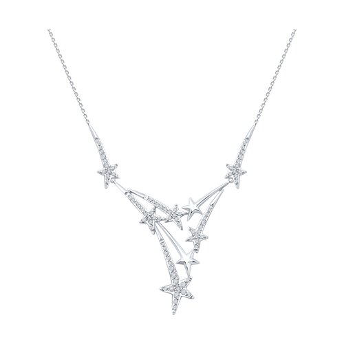 Колье из белого золота с камнями Бриллиант