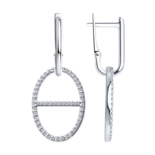 Cercei Suspendați din argint  cu pietre Cubic Zirconia Incolor