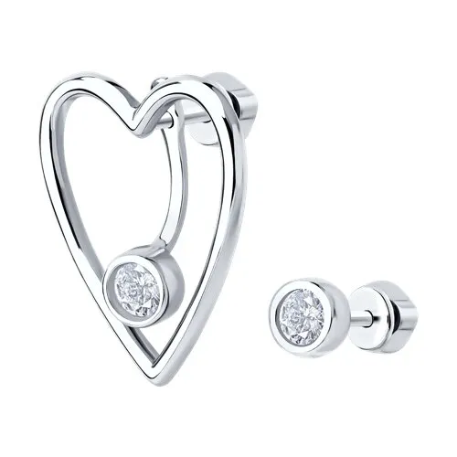 Cercei Pusete din argint cu Cubic Zirconia Incolor