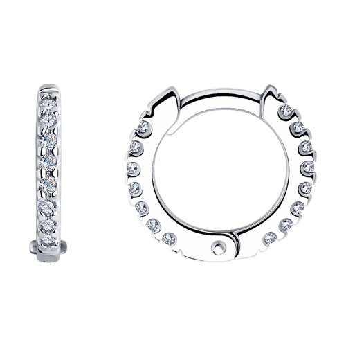 Cercei Creole din argint  cu pietre Cubic Zirconia Incolor