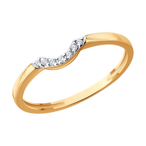 Inel din aur roșu cu pietre Cubic Zirconia Incolor