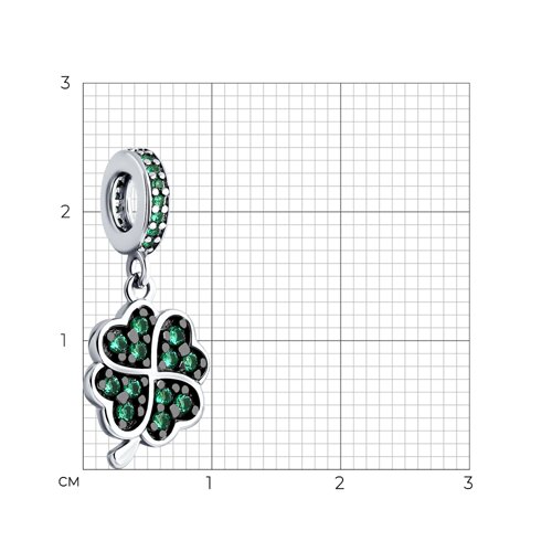 Pandantiv din argint  cu pietre Cubic Zirconia Verde