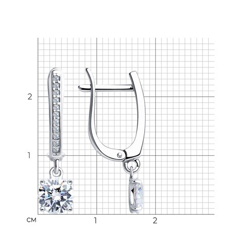 Cercei Suspendați din argint  cu pietre Cubic Zirconia Incolor