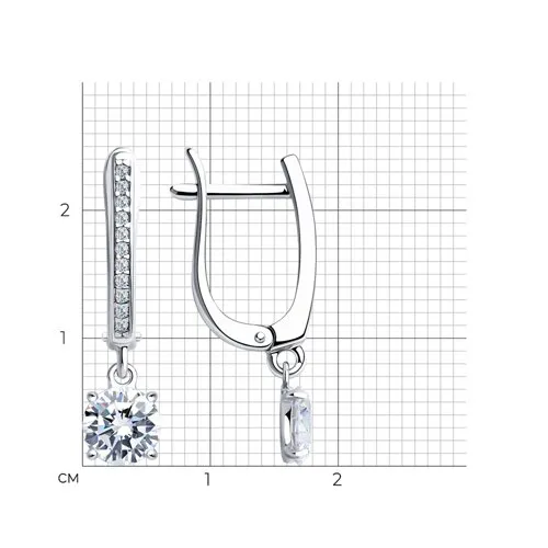 Cercei Suspendați din argint cu Cubic Zirconia Incolor