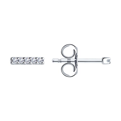 Cercei Pusete din argint  cu pietre Cubic Zirconia Incolor