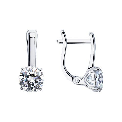 Cercei din argint  cu pietre Cubic Zirconia Incolor