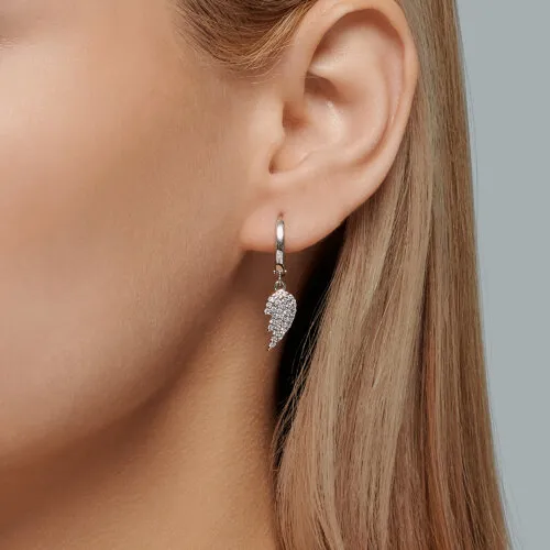 Cercei Creole din argint cu Cubic Zirconia Incolor