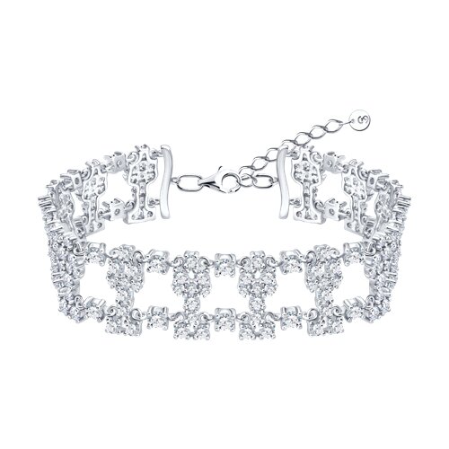 Браслет из серебра с камнями Фианит