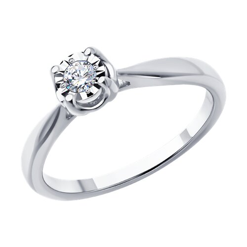 Inel din aur alb cu pietre Diamant