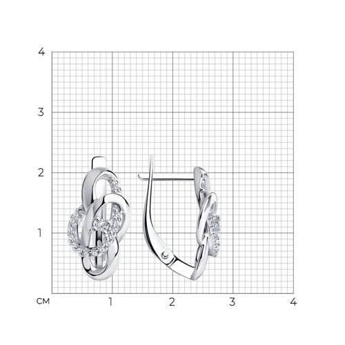 Cercei din argint  cu pietre Cubic Zirconia Incolor