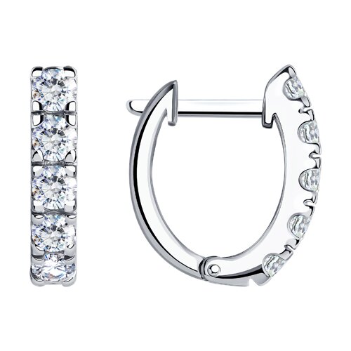 Cercei din argint  cu pietre Cubic Zirconia Incolor
