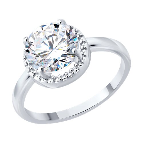 Кольцо из серебра с камнями Фианит