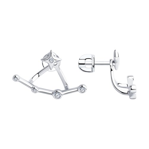 Cercei Pusete din argint  cu pietre Cubic Zirconia Incolor